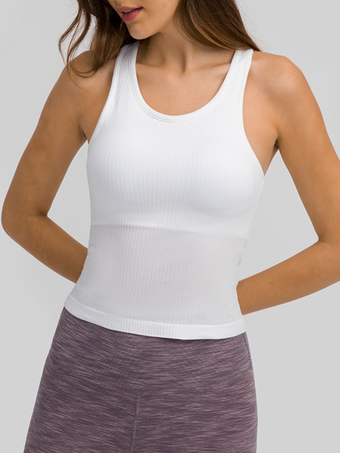 Millennia Round Neck Racerback Active Tank-Bella Boutique Collective