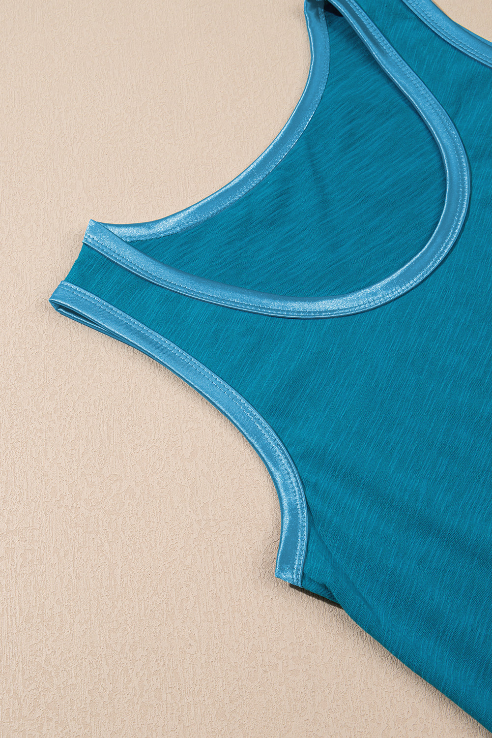 Peacock Blue Scoop Neck Tank Top-Bella Boutique Collective