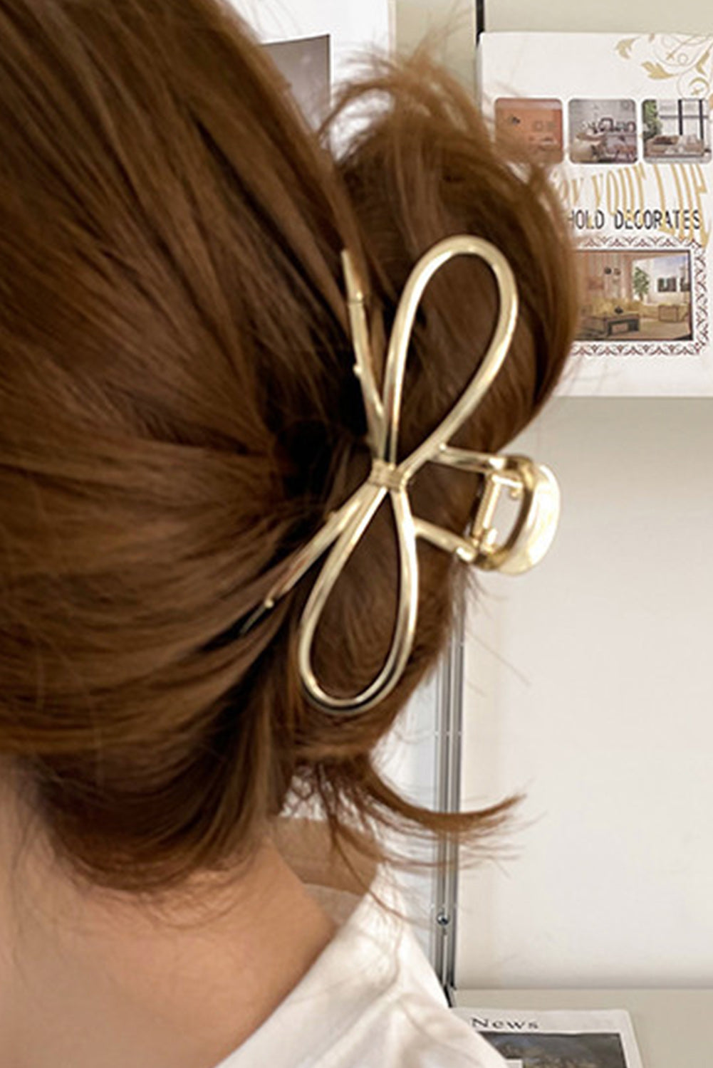 Gold Bowknot Shape Claw Clip-Bella Boutique Collective