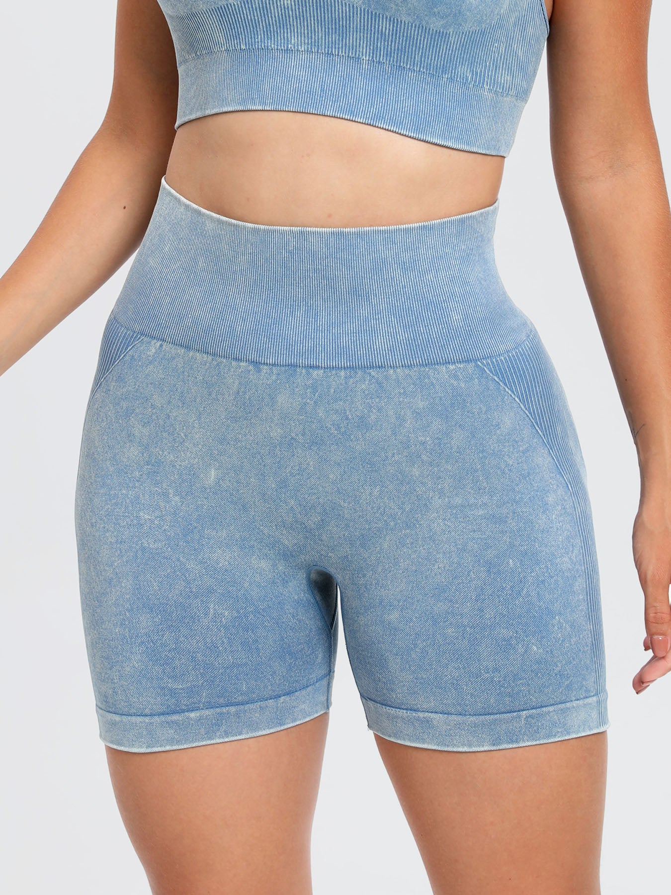 Washed High Waist Active Shorts-Bella Boutique Collective