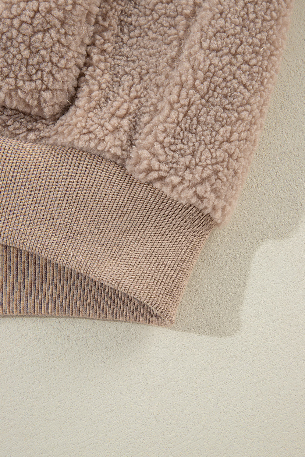 Light French Beige Zipper Pocketed Winter Fuzzy Jacket-Bella Boutique Collective