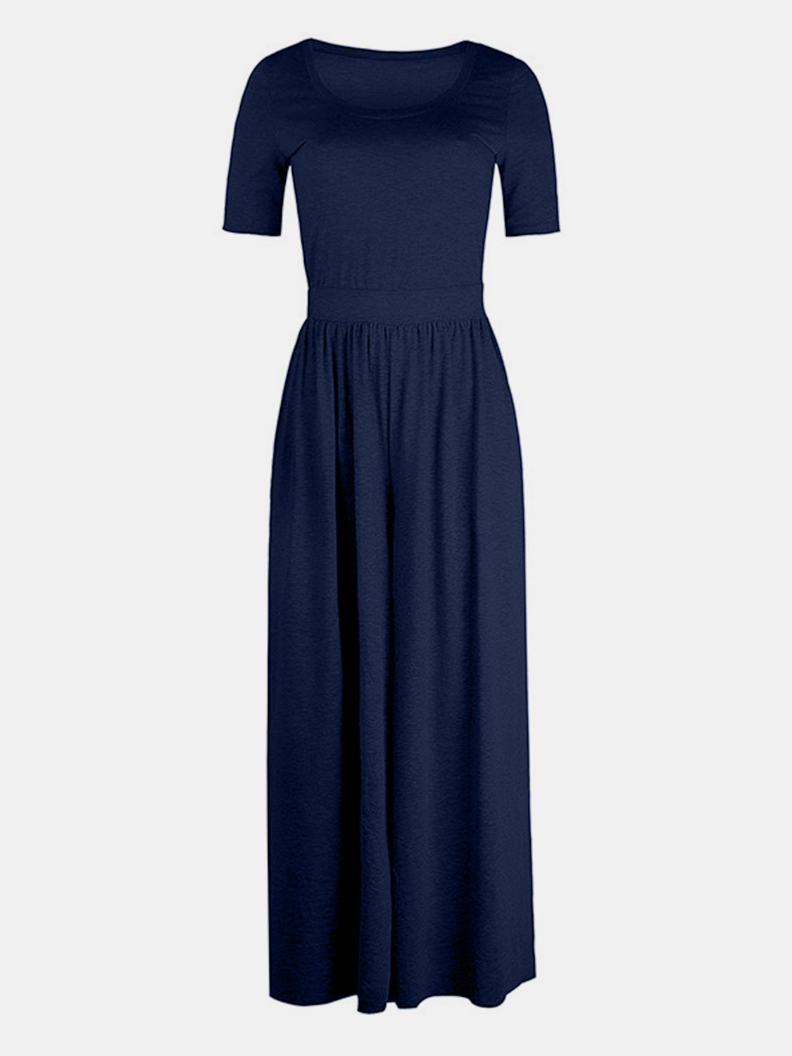 Scoop Neck Short Sleeve Jumpsuit-Bella Boutique Collective