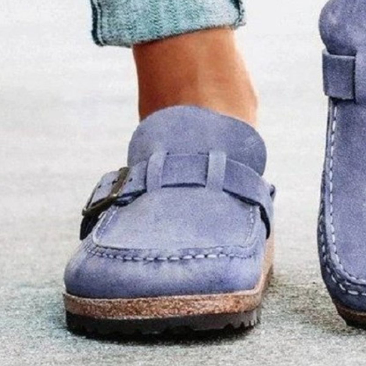 Round Toe Low Heel Buckle Loafers-Bella Boutique Collective