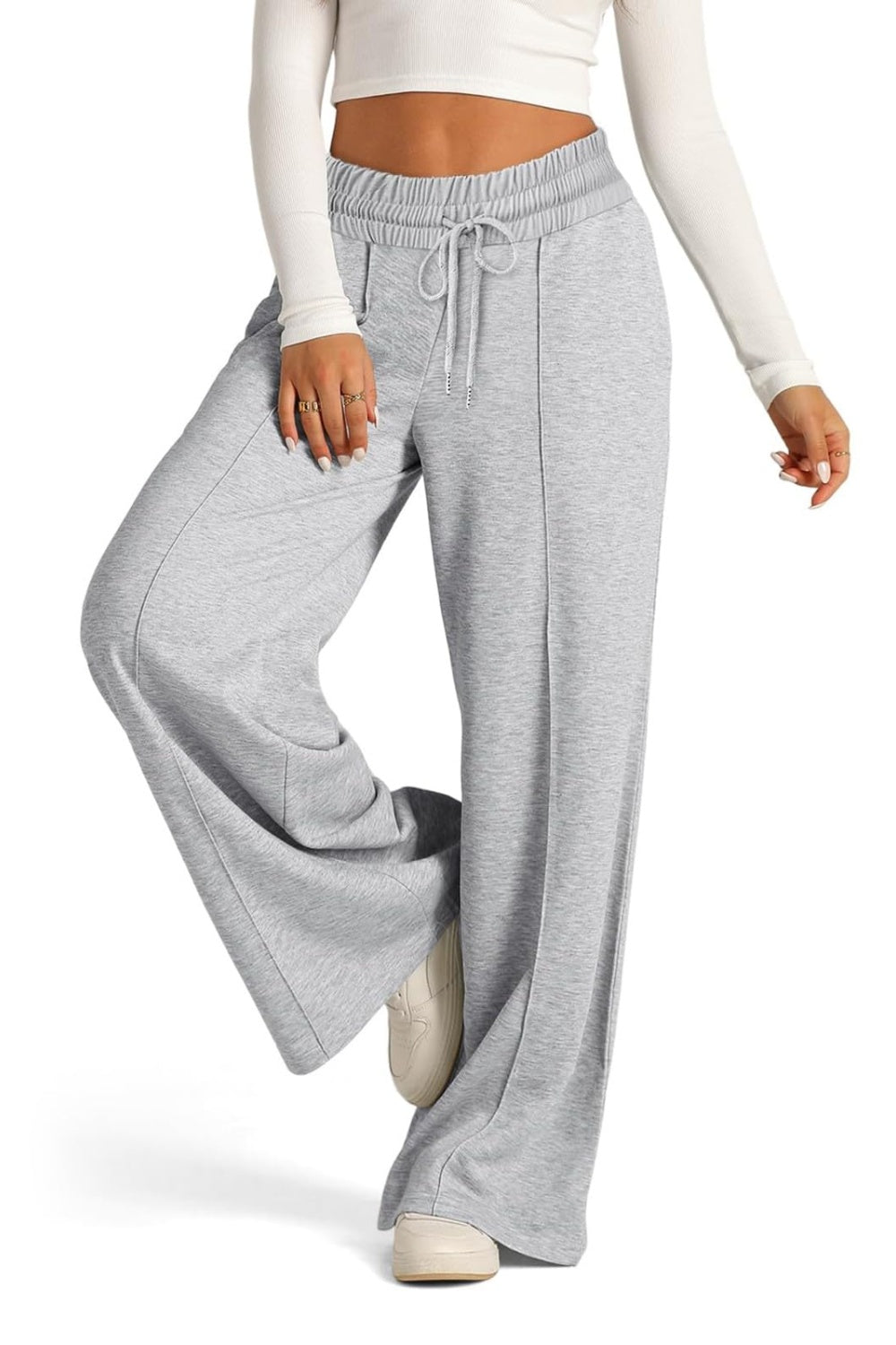 Drawstring Elastic Waist Wide Leg Pants-Bella Boutique Collective