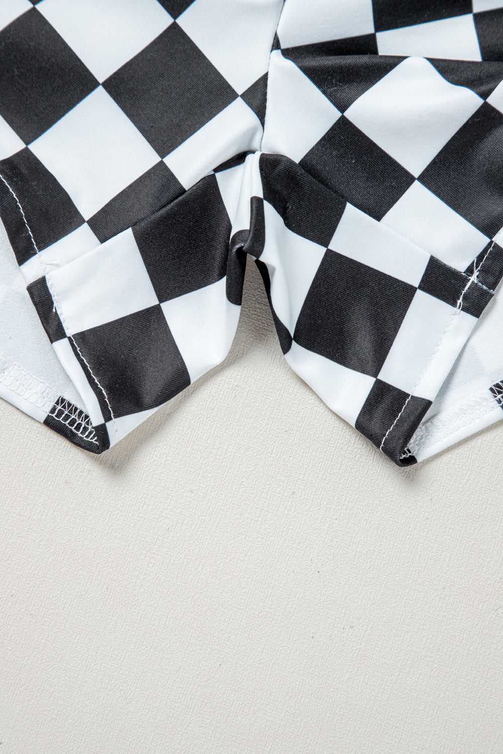 Black Checkered Print High Waist Casual Shorts-Bella Boutique Collective