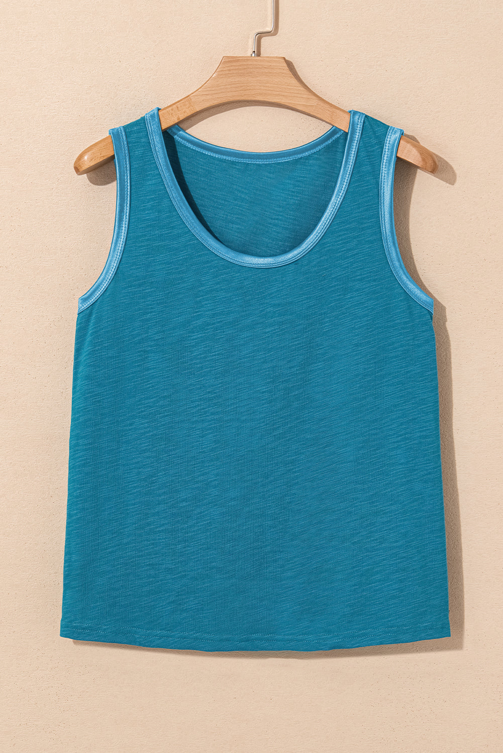 Peacock Blue Scoop Neck Tank Top-Bella Boutique Collective