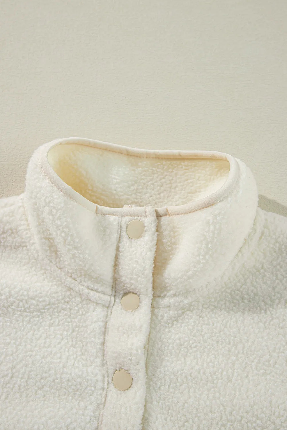 Sherpa Half Snap Long Sleeve Jacket-Bella Boutique Collective