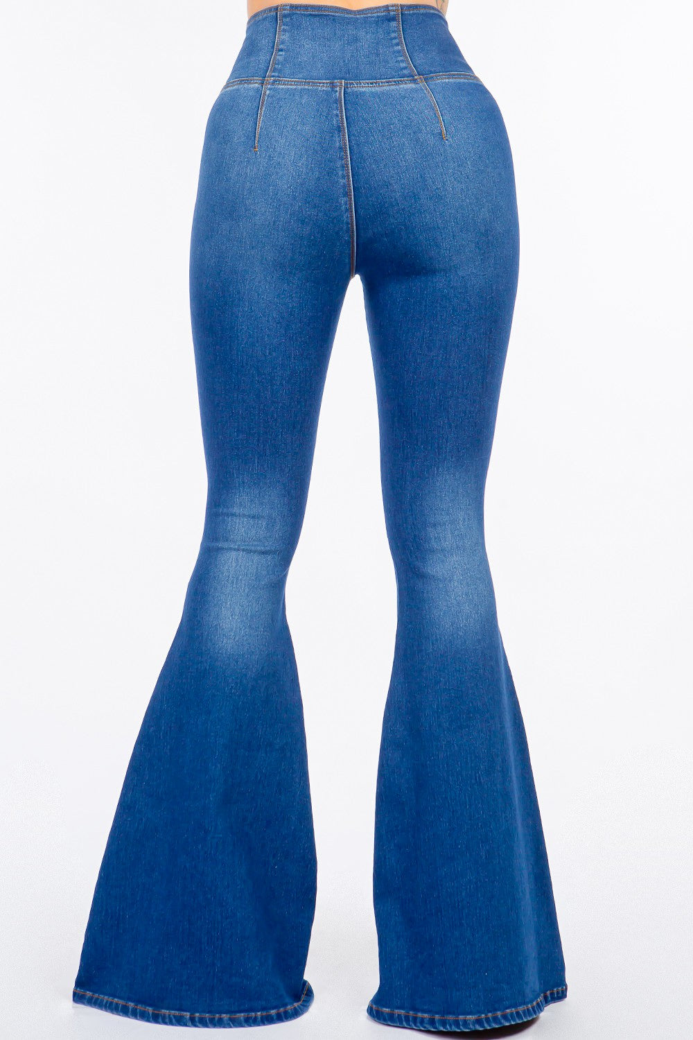 American Bazi High Waist Pull On Flare Jeans-Bella Boutique Collective