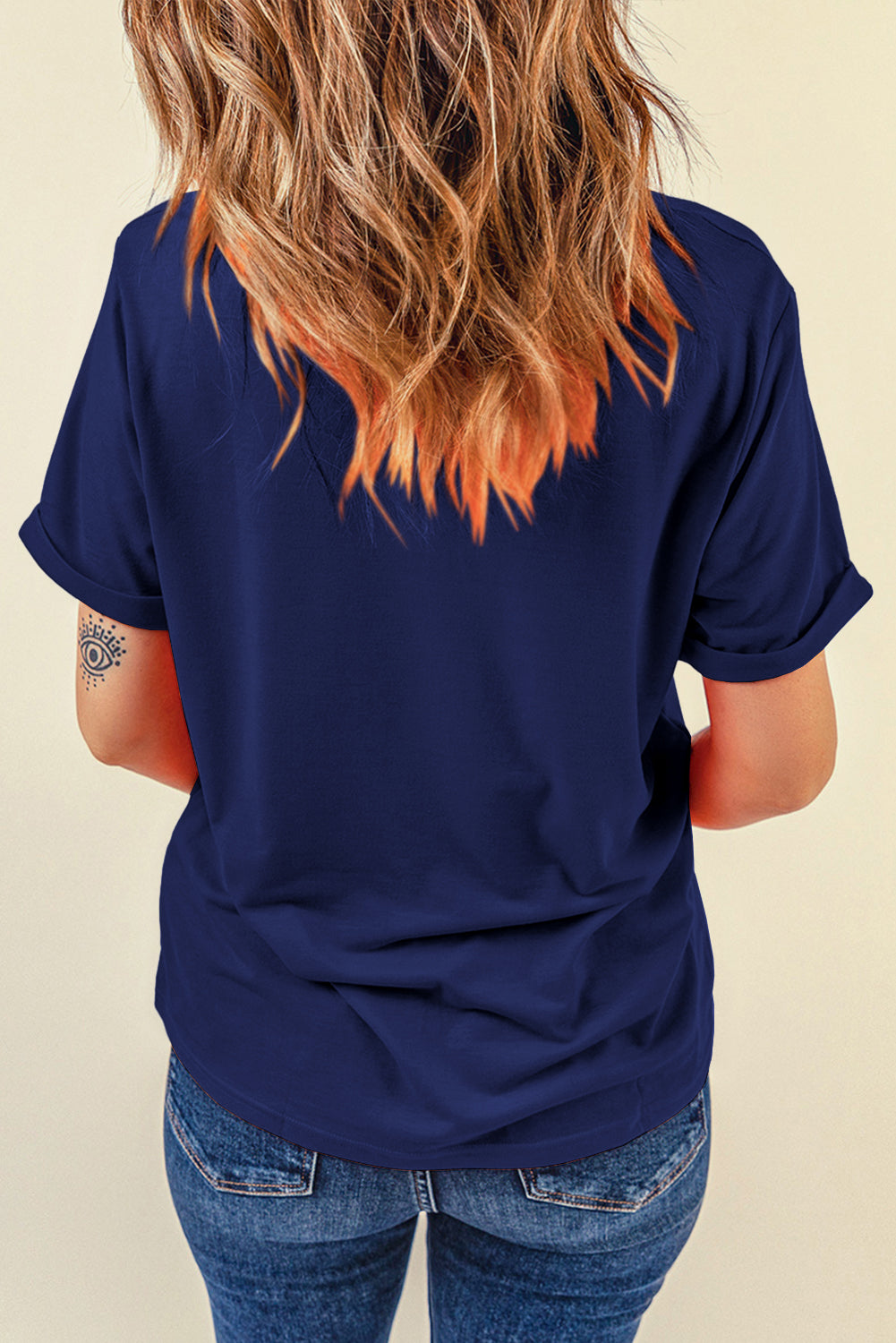 Blue USA Graphic July 4th Crew Neck T Shirt-Bella Boutique Collective