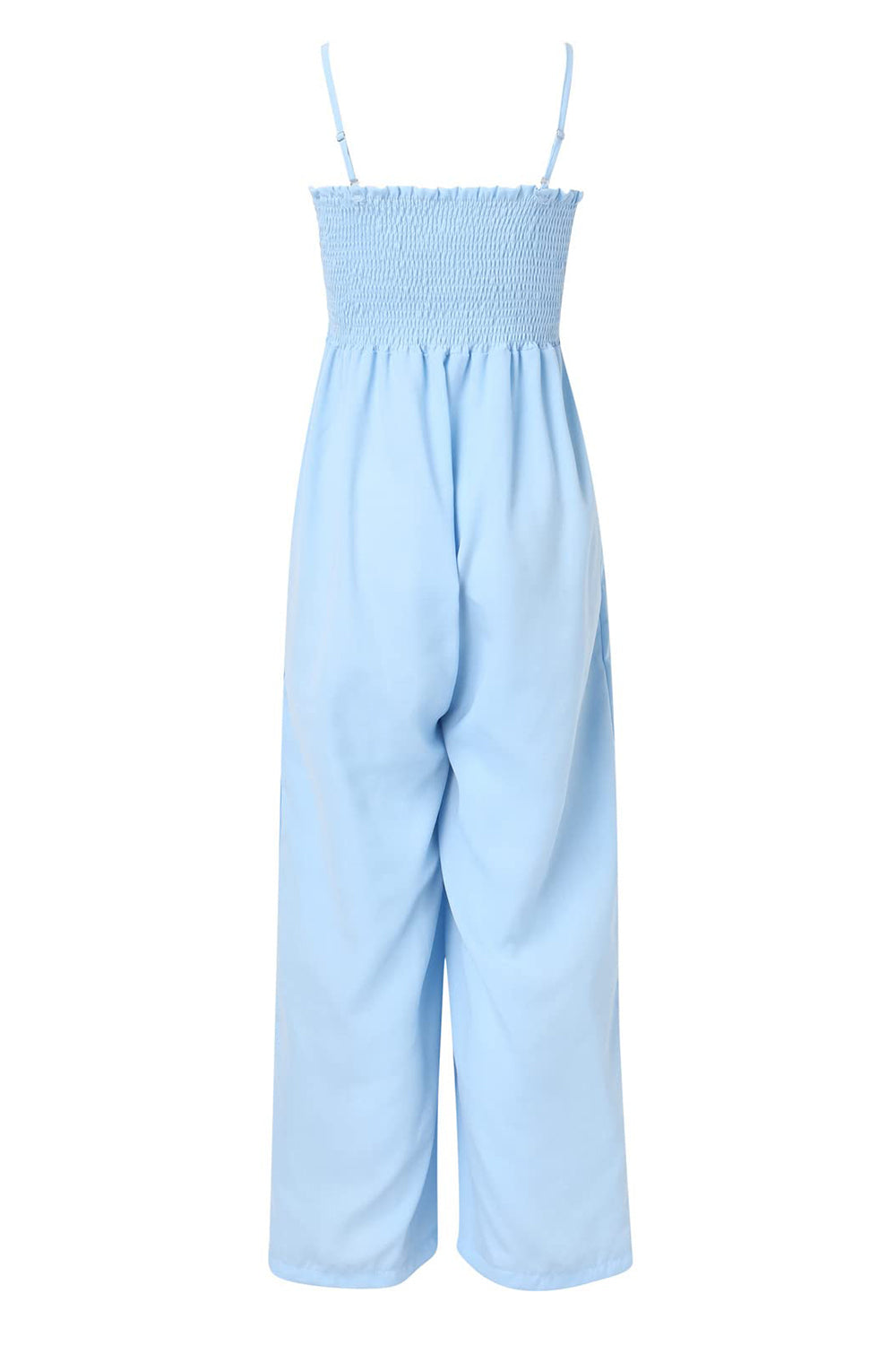 Smocked Spaghetti Strap Wide Leg Jumpsuit-Bella Boutique Collective