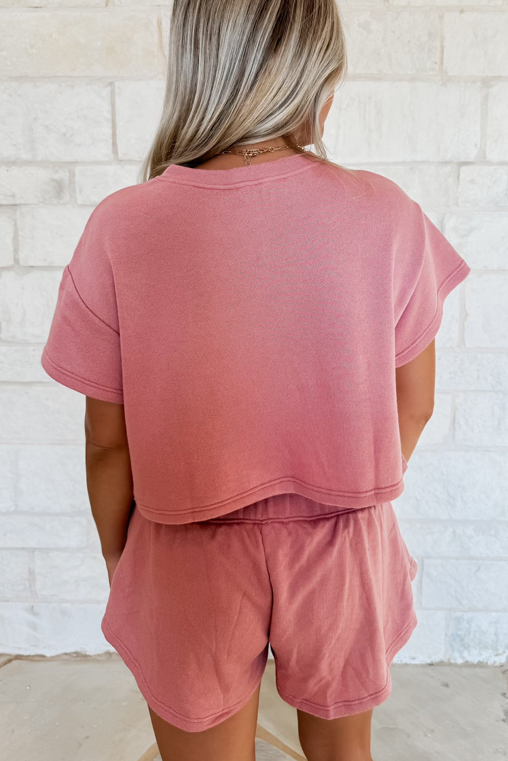 Blossom 2pcs Cropped Tee and Ruffle High Waist Skort Set-Bella Boutique Collective
