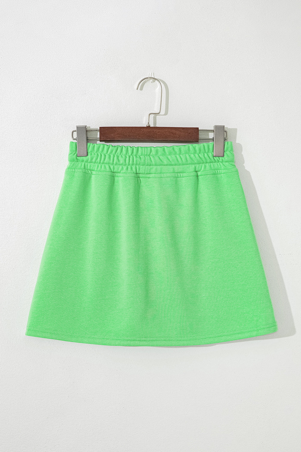 Light Green French Terry Drawstring Mini Skort with Pockets-Bella Boutique Collective