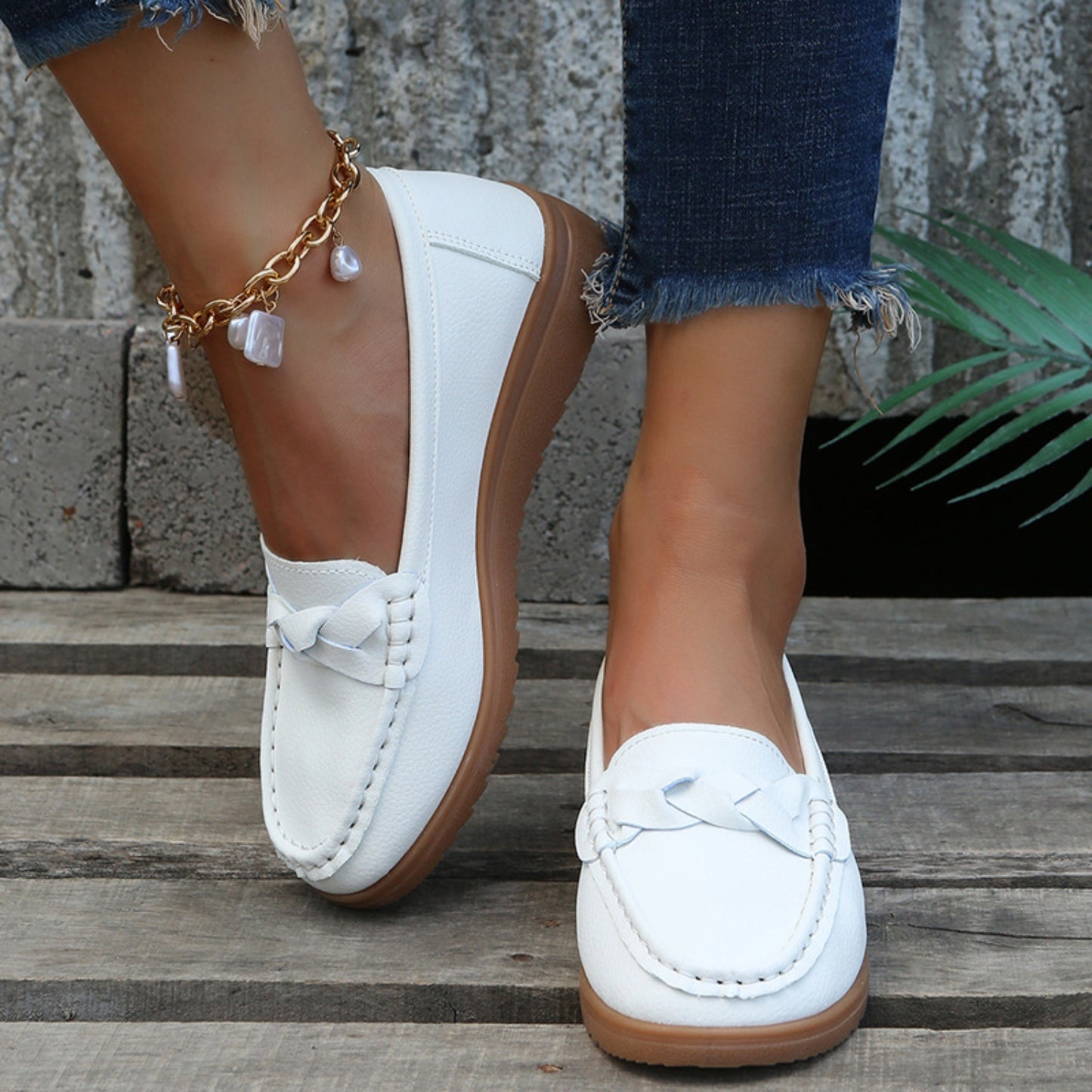 Weave Wedge Heeled Loafers-Bella Boutique Collective