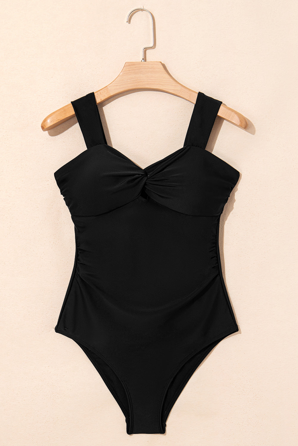 Black Cut out Twist Bowknot Backless One Piece Swimsuit-Bella Boutique Collective