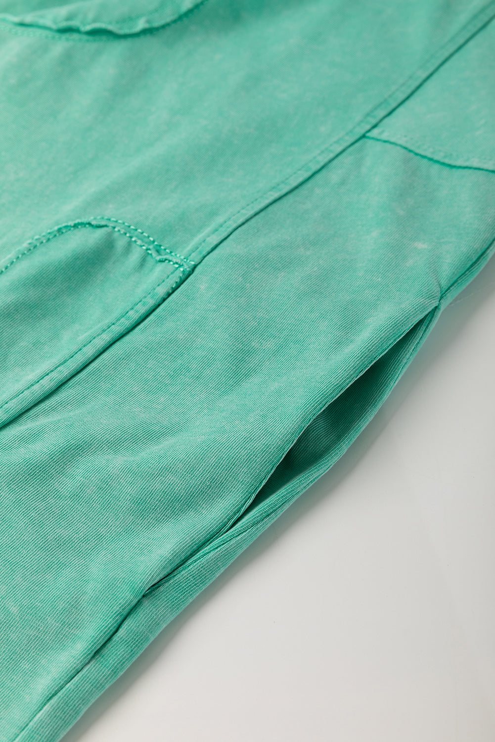 Mint Green Mineral Wash Flower Patchwork Mini T Shirt Dress-Bella Boutique Collective