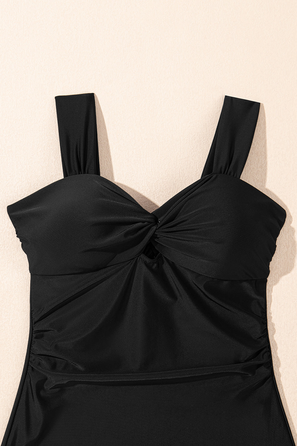 Black Cut out Twist Bowknot Backless One Piece Swimsuit-Bella Boutique Collective