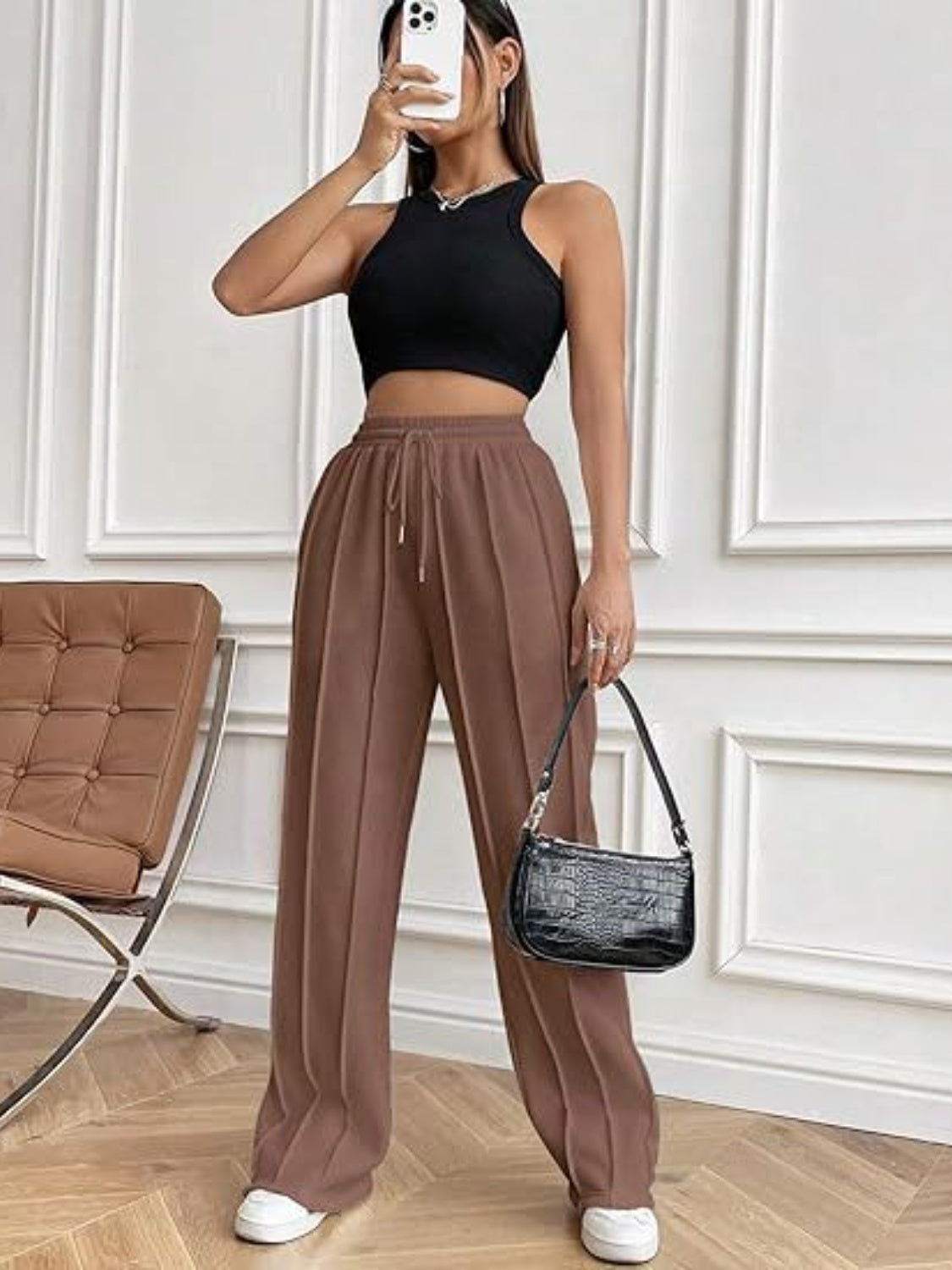 Drawstring Wide Leg Pants with Pockets-Bella Boutique Collective