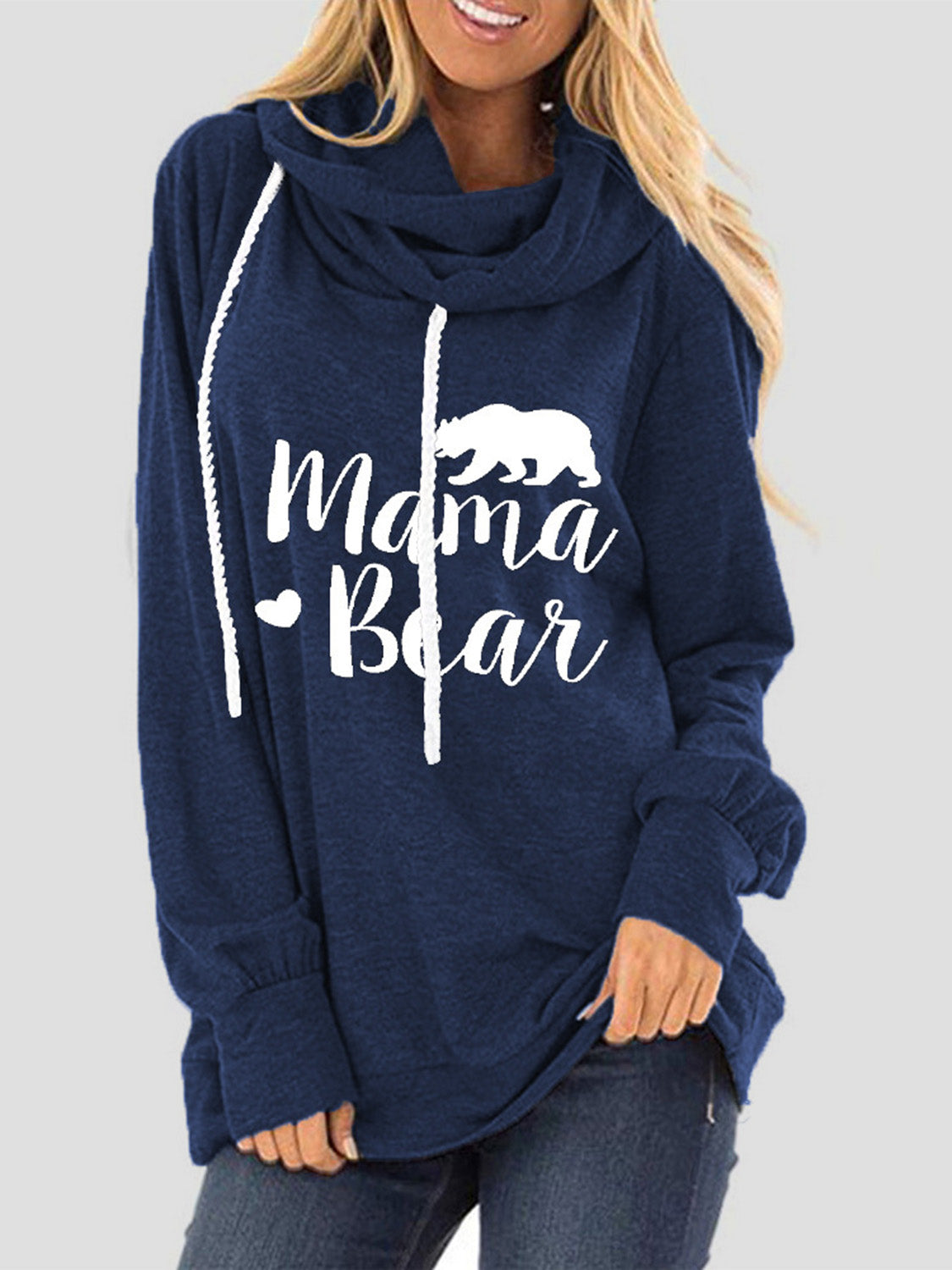 Drawstring Letter Graphic Long Sleeve Hoodie-Bella Boutique Collective