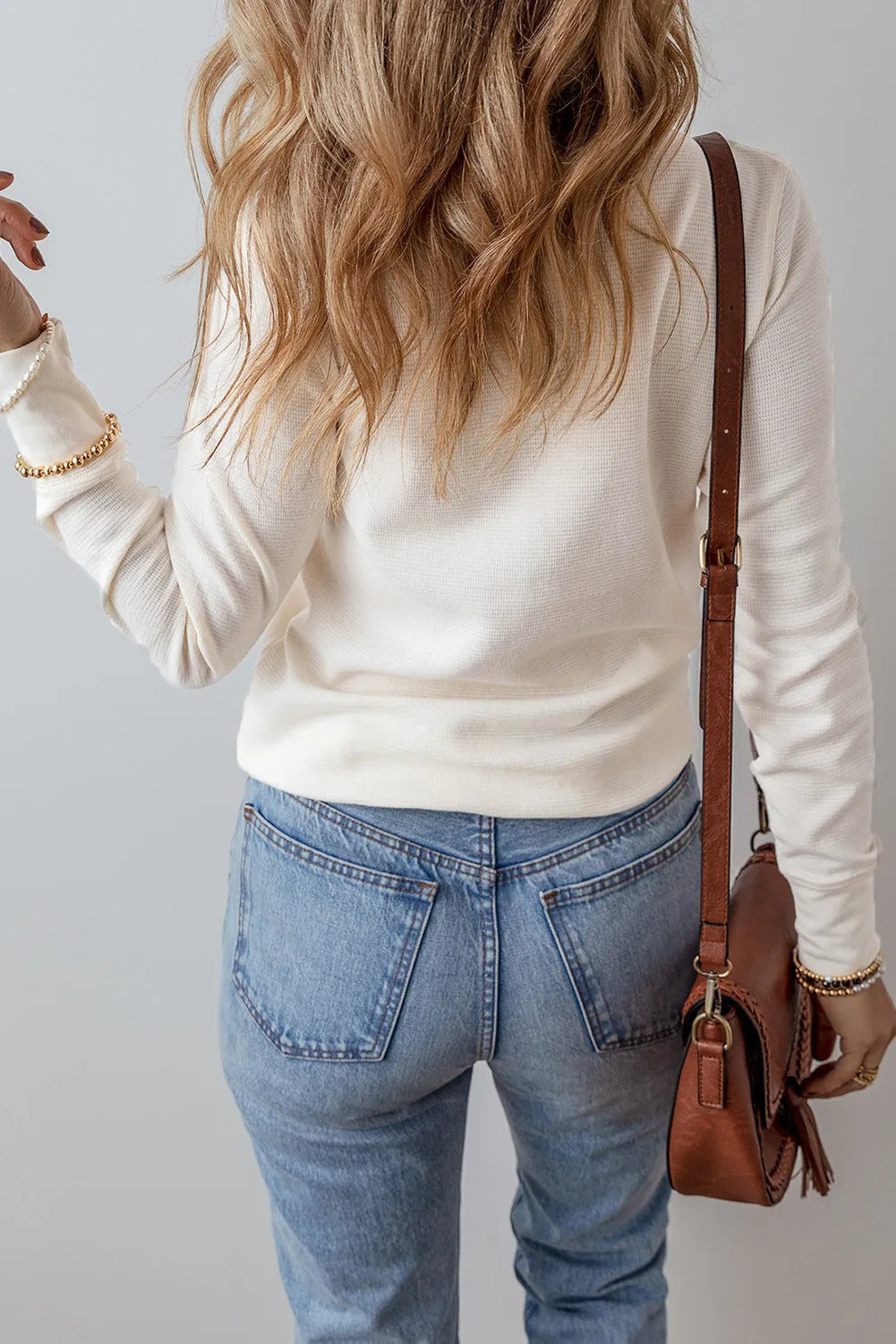 Half Button Long Sleeve Top-Bella Boutique Collective