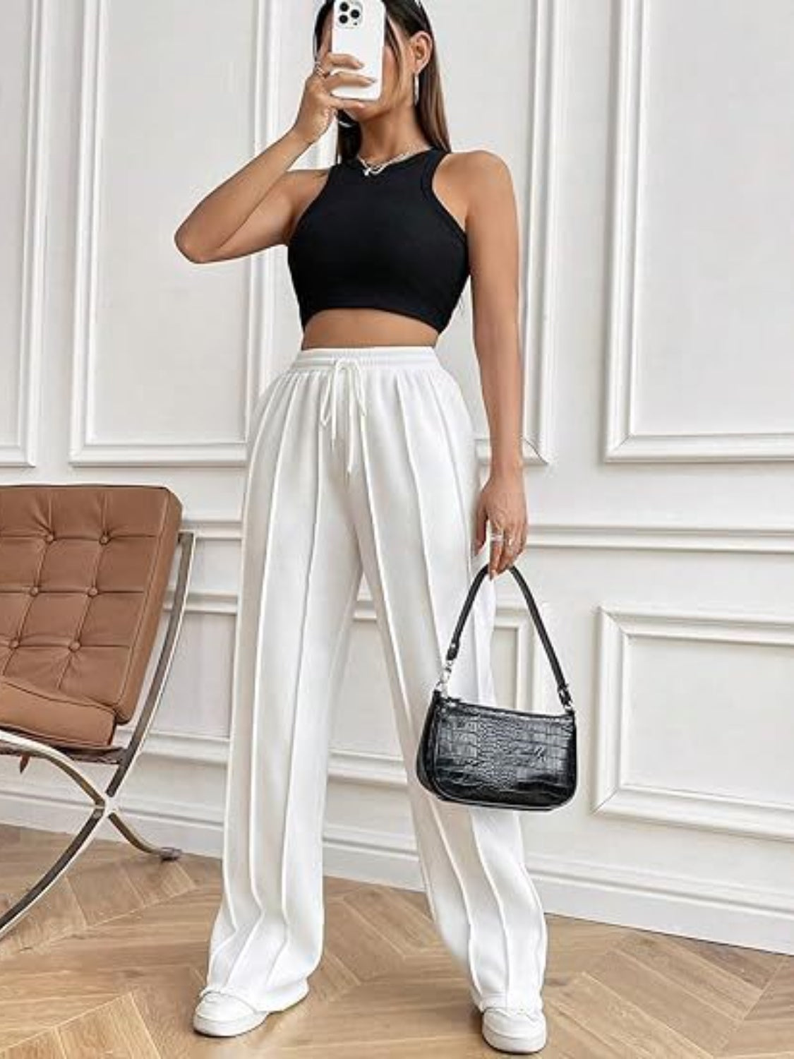 Drawstring Wide Leg Pants with Pockets-Bella Boutique Collective