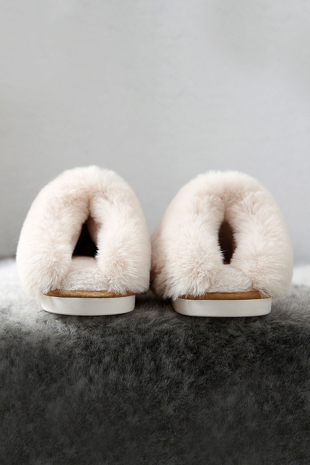 Camel Plush Suede Winter Home Slippers-Bella Boutique Collective