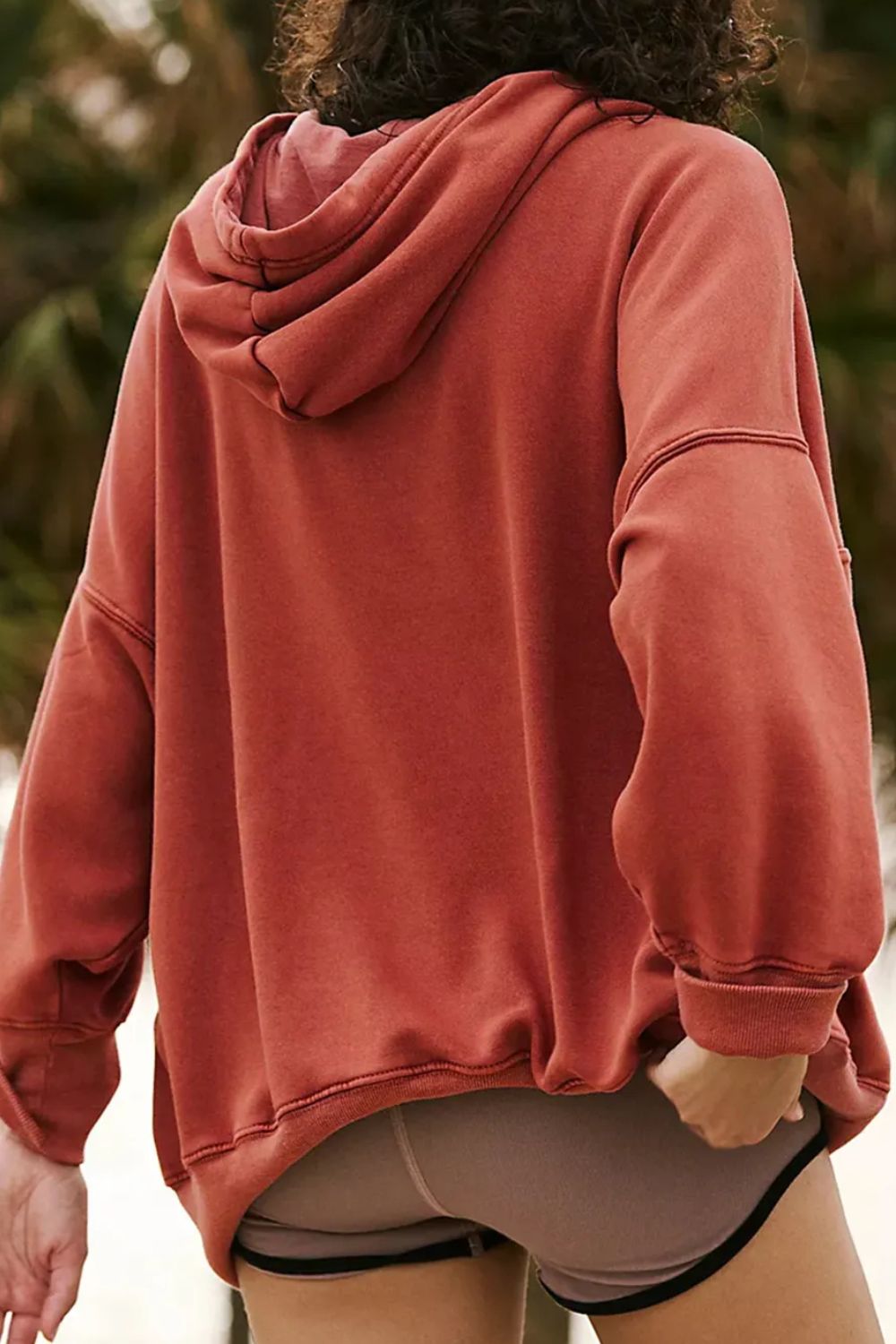 Drawstring Dropped Shoulder Long Sleeve Hoodie-Bella Boutique Collective