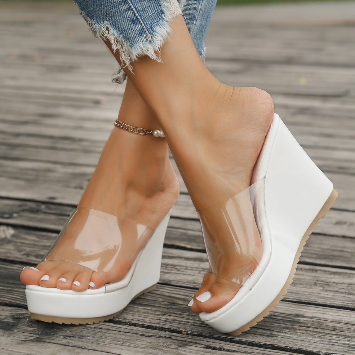 Open Toe Wedge Sandals-Bella Boutique Collective