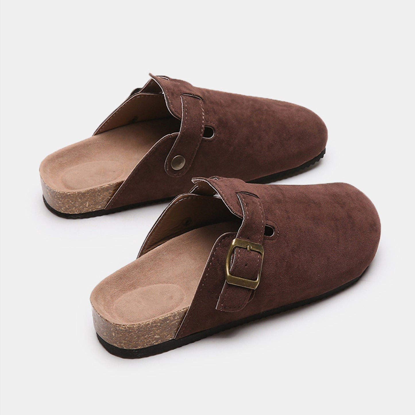 Suede Closed Toe Buckle Slide-Bella Boutique Collective