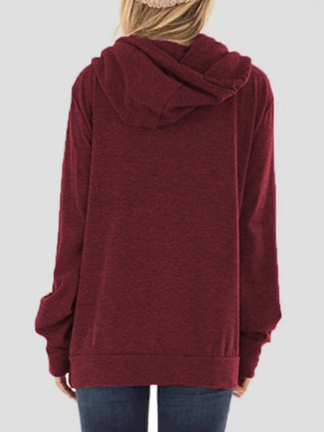 Drawstring Letter Graphic Long Sleeve Hoodie-Bella Boutique Collective
