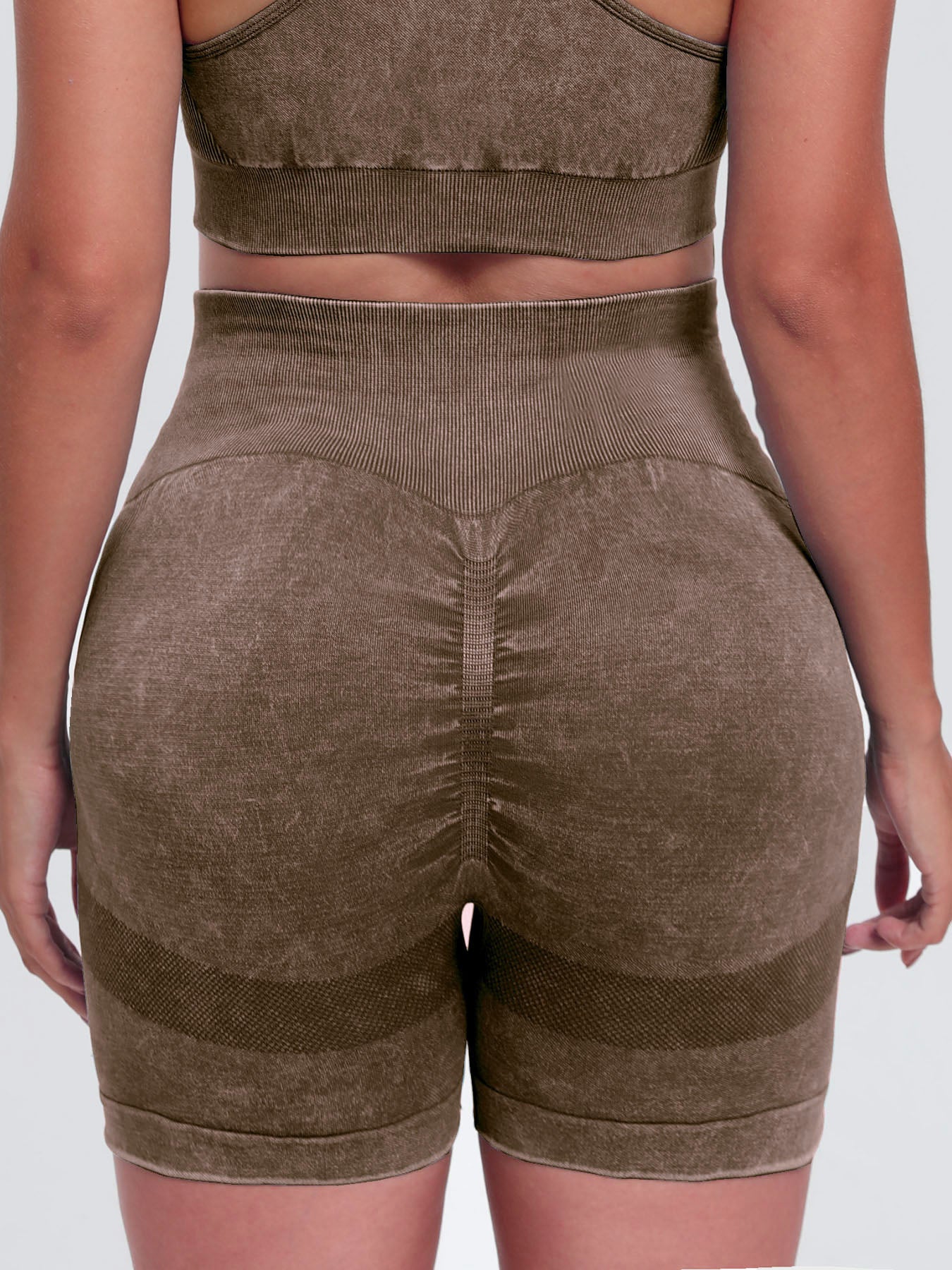 Washed High Waist Active Shorts-Bella Boutique Collective