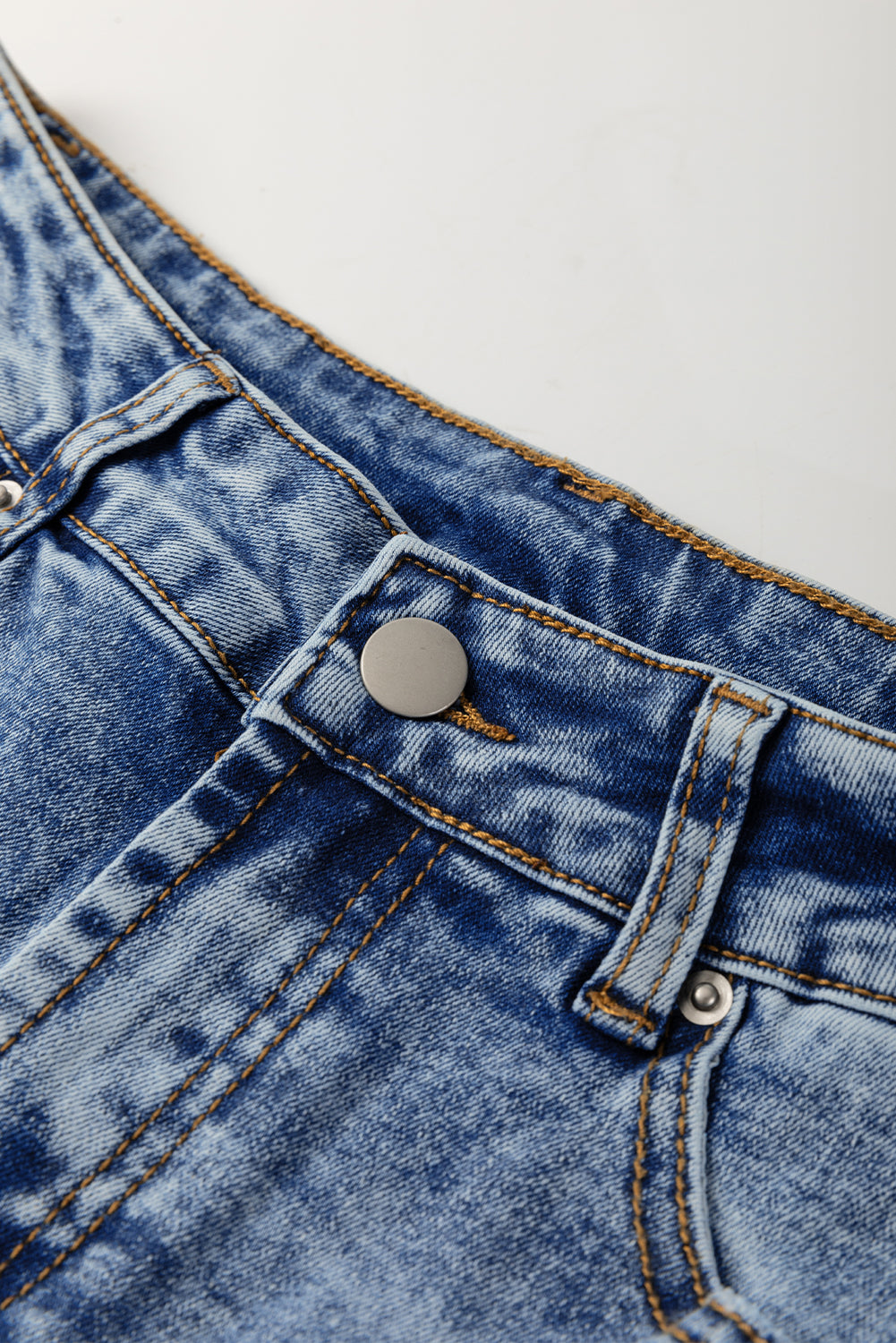 Myosotis Center Seam Cuffed Hem Straight High Waist Jeans-Bella Boutique Collective