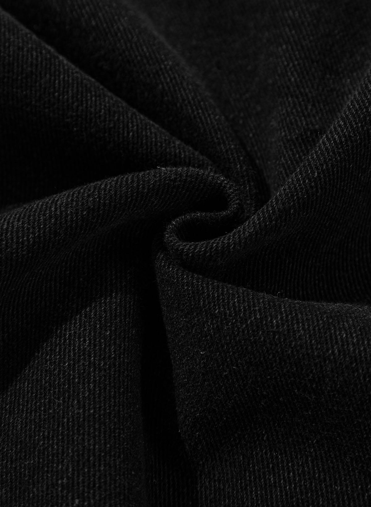 Black Side Pockets Lapel Collar Denim Jacket-Bella Boutique Collective