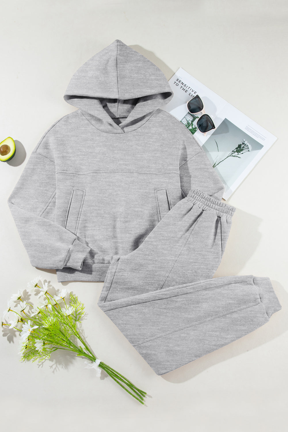 Dropped Shoulder Long Sleeve Hoodie and Pants Active Set-Bella Boutique Collective