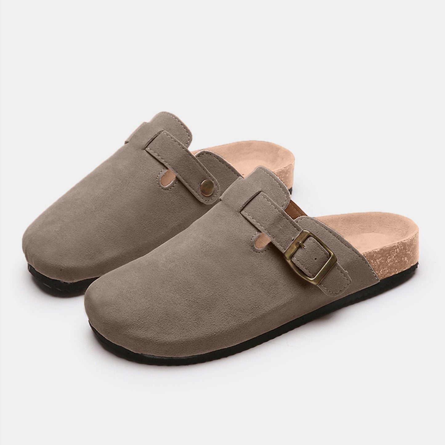 Suede Closed Toe Buckle Slide-Bella Boutique Collective