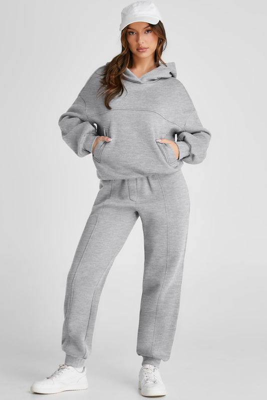 Dropped Shoulder Long Sleeve Hoodie and Pants Active Set-Bella Boutique Collective