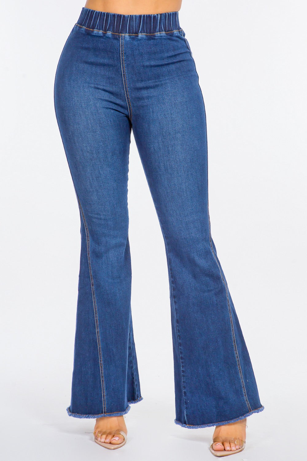 American Bazi High Waist Curvy Flare Jeans-Bella Boutique Collective