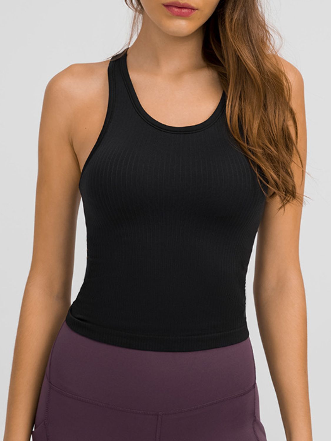 Millennia Round Neck Racerback Active Tank-Bella Boutique Collective
