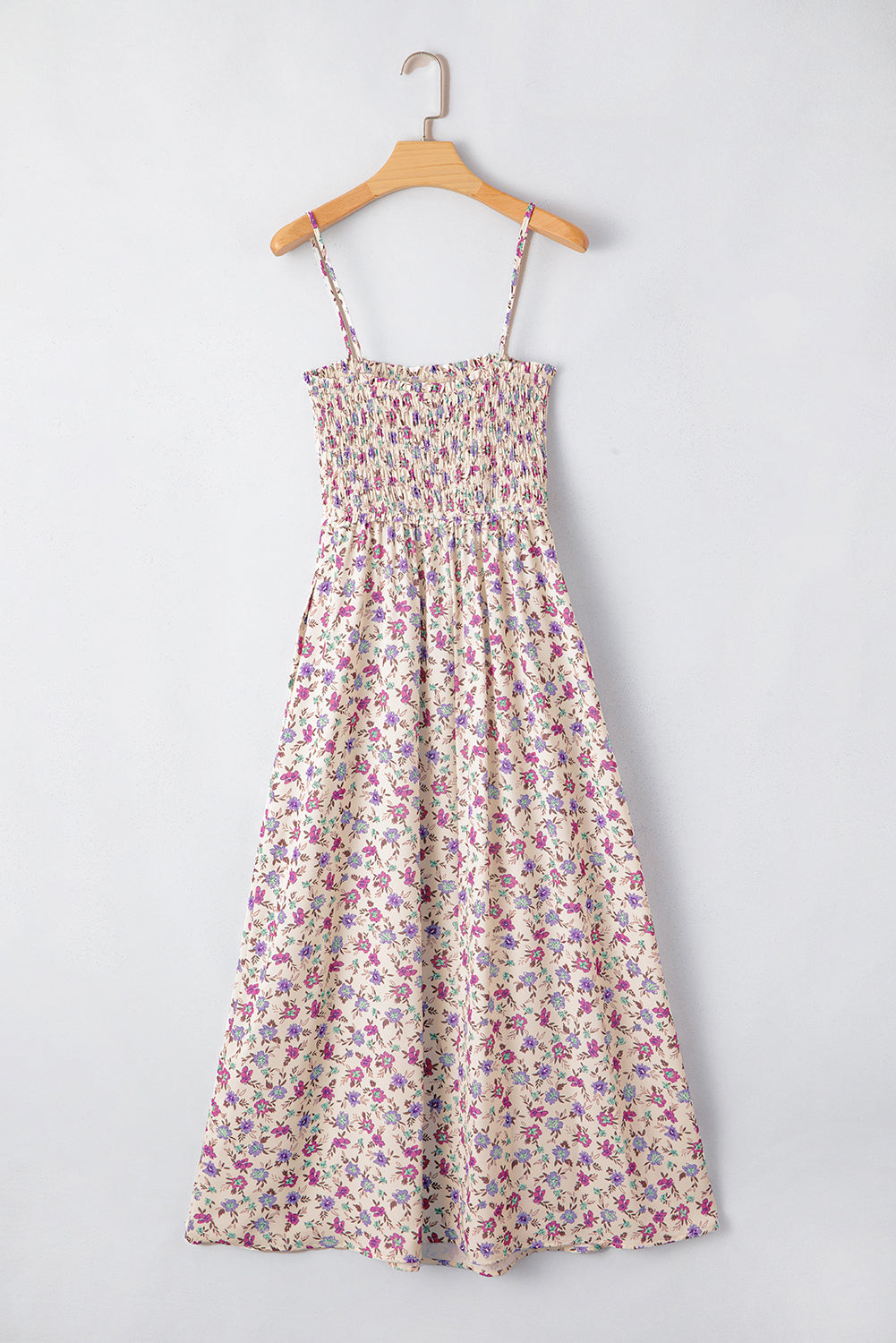 Multicolour Bohemian Ditsy Floral Smocked Fit Flare Sundress-Bella Boutique Collective