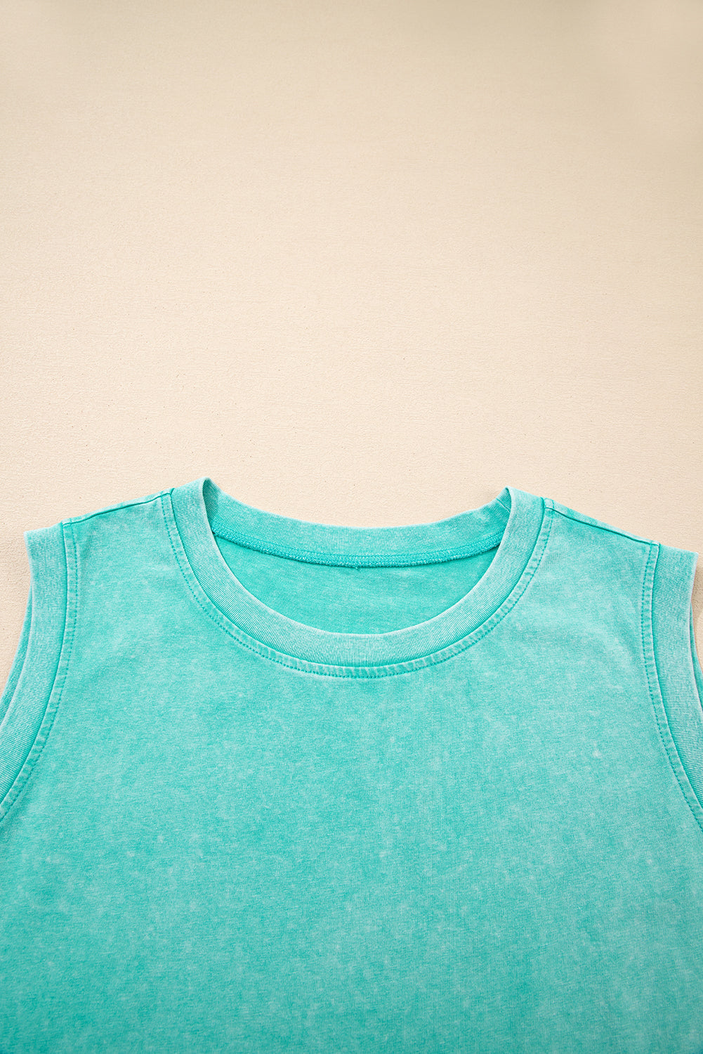Mint Green 2 Pieces Mineral Wash Cotton Tank Top Lined Split Skirt Set-Bella Boutique Collective