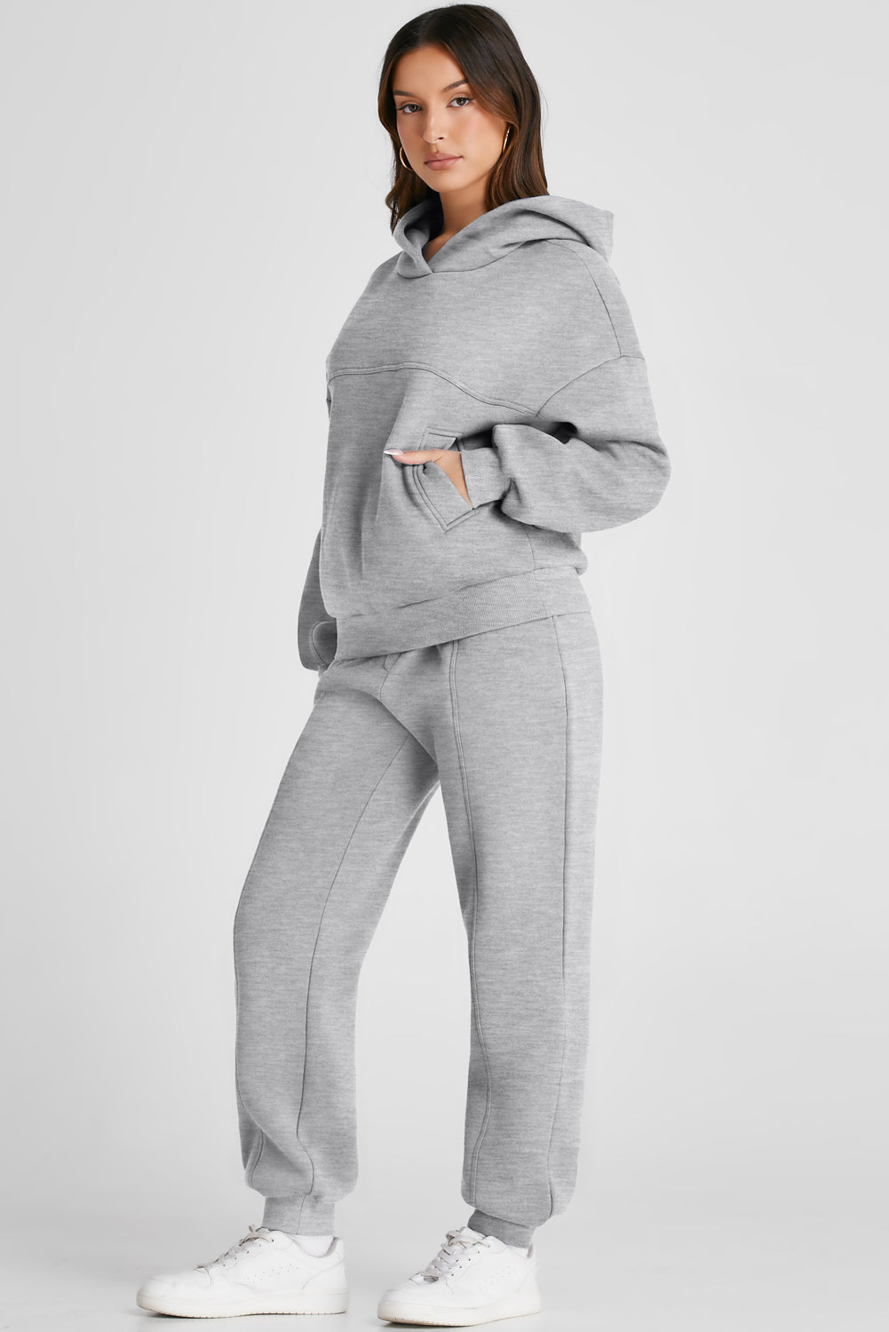 Dropped Shoulder Long Sleeve Hoodie and Pants Active Set-Bella Boutique Collective