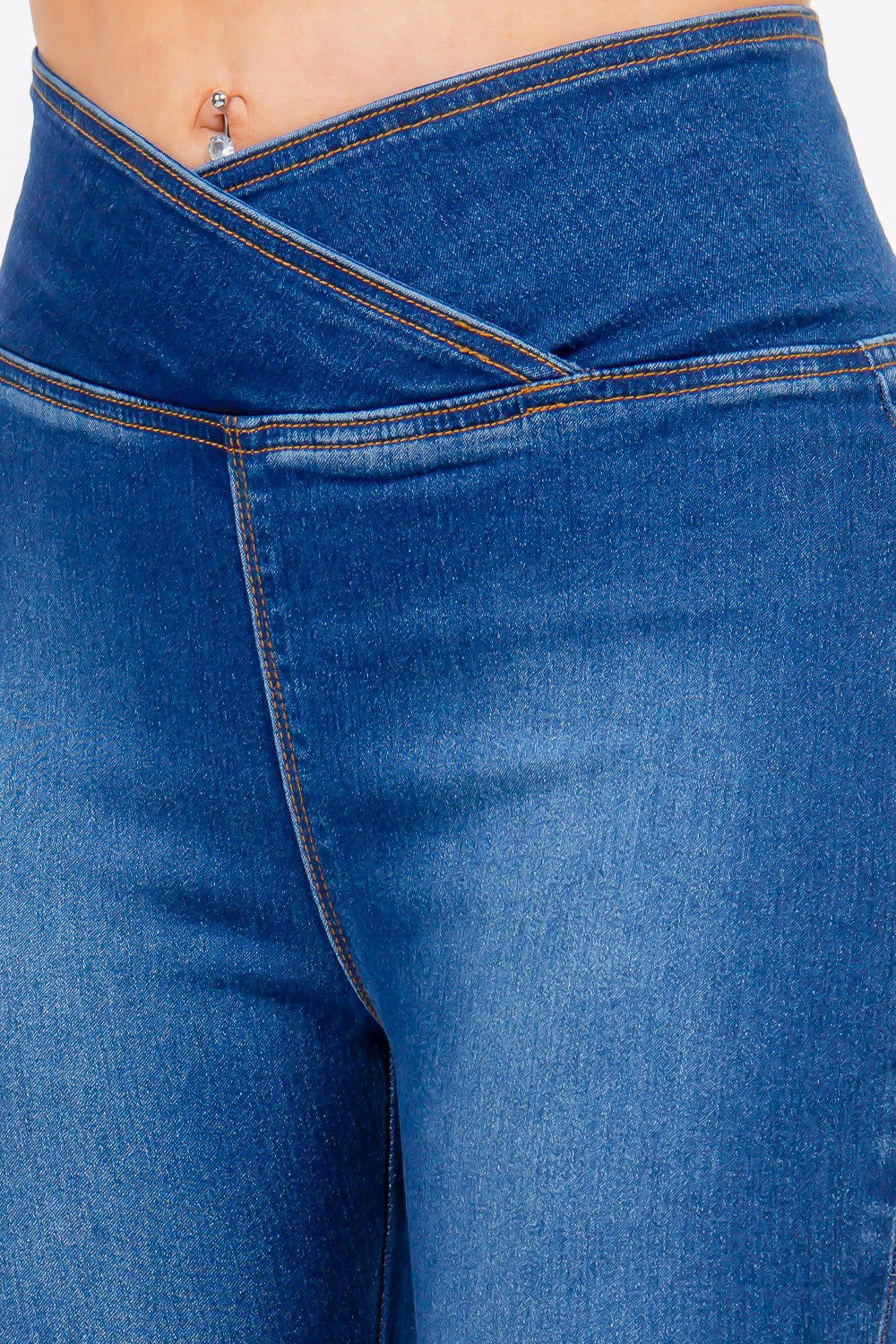 American Bazi High Waist Pull On Flare Jeans-Bella Boutique Collective