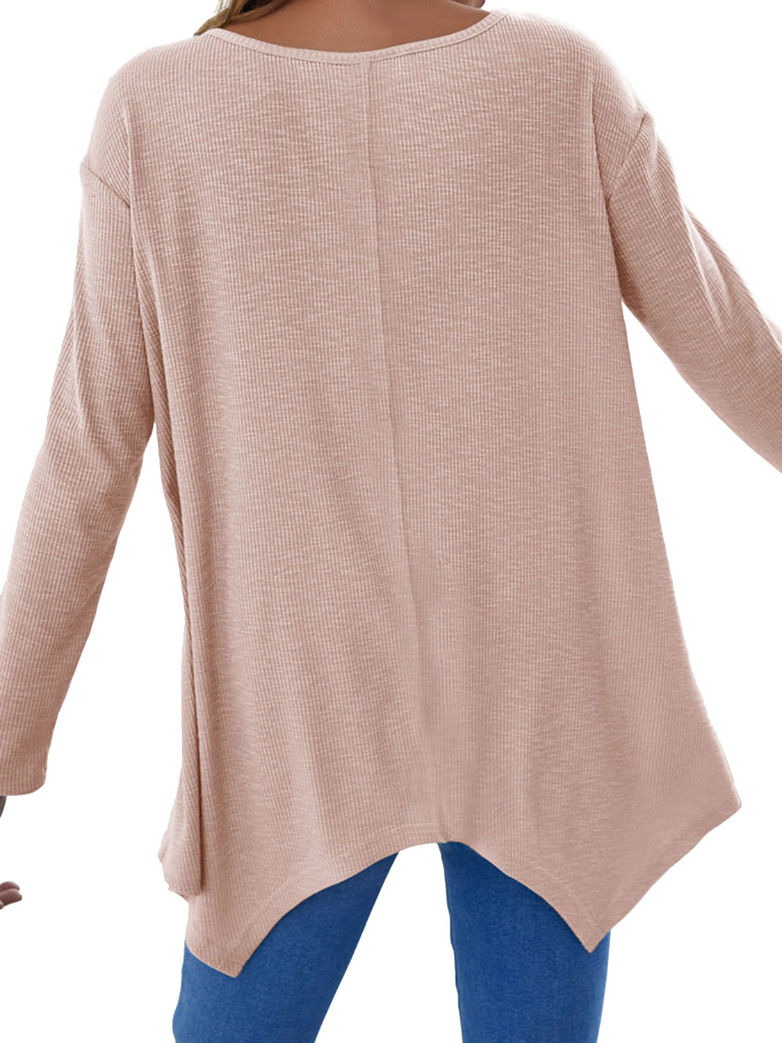 Full Size V-Neck Long Sleeve T-Shirt-Bella Boutique Collective