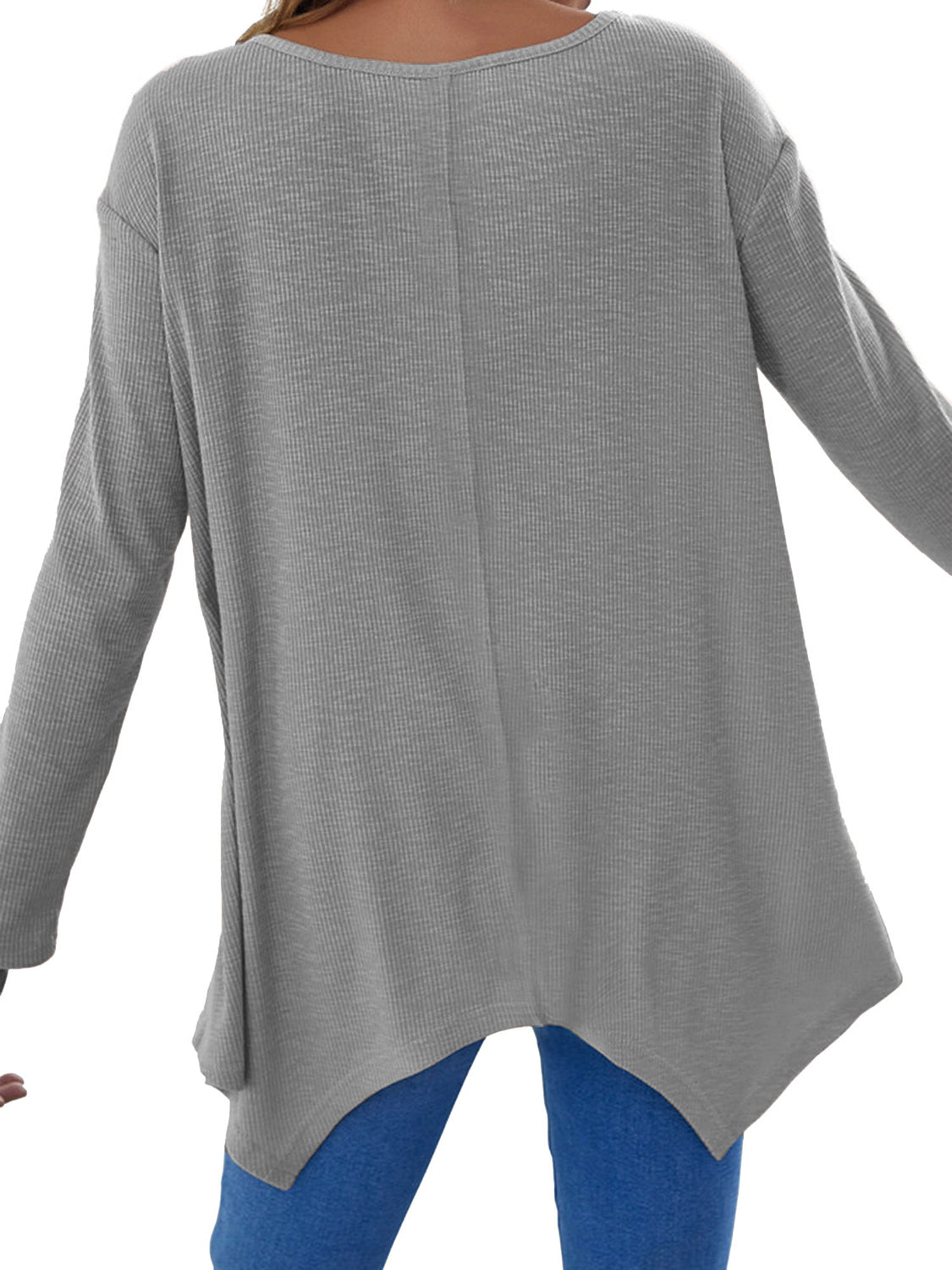 Full Size V-Neck Long Sleeve T-Shirt-Bella Boutique Collective