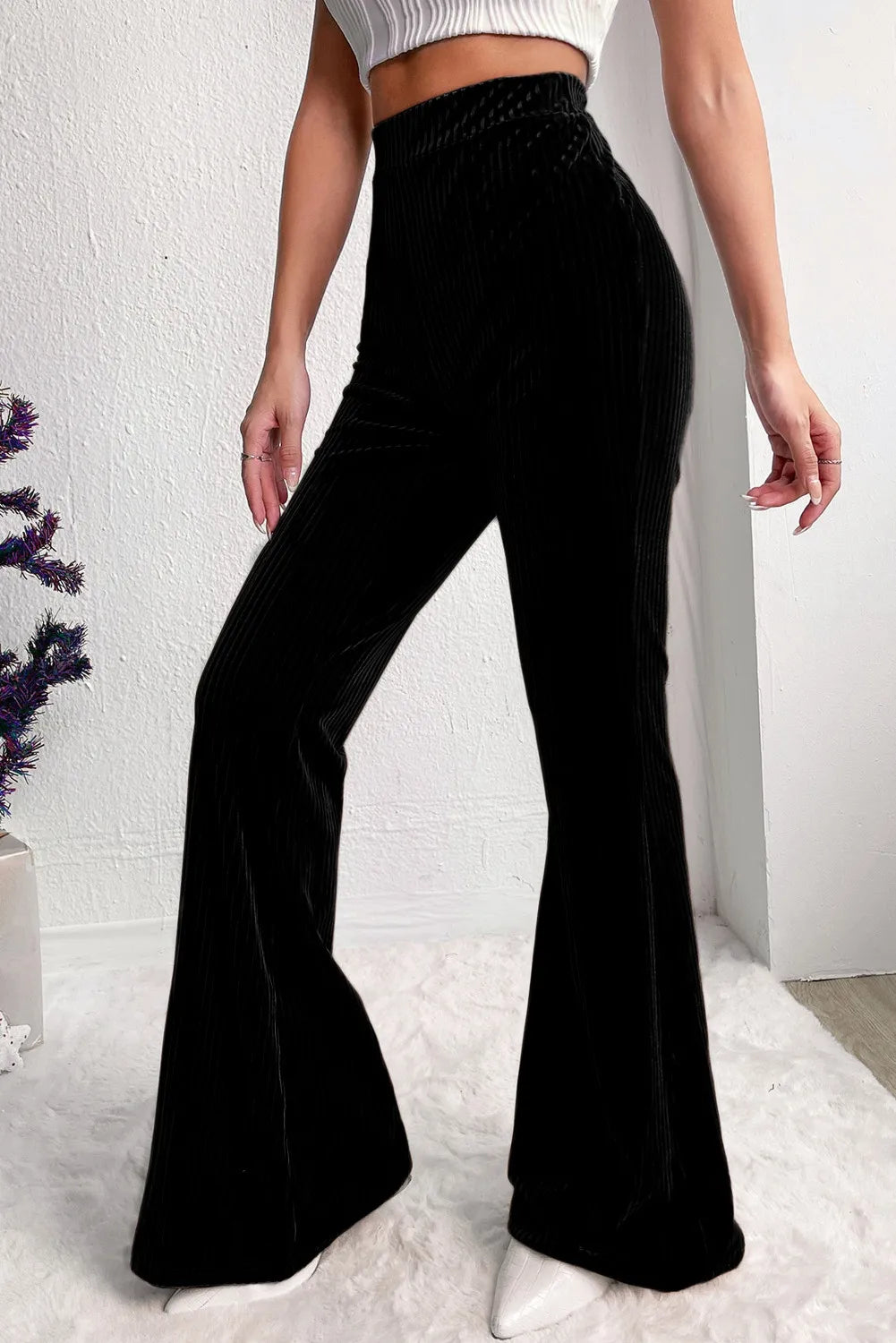 High Waist Bootcut Pants-Bella Boutique Collective