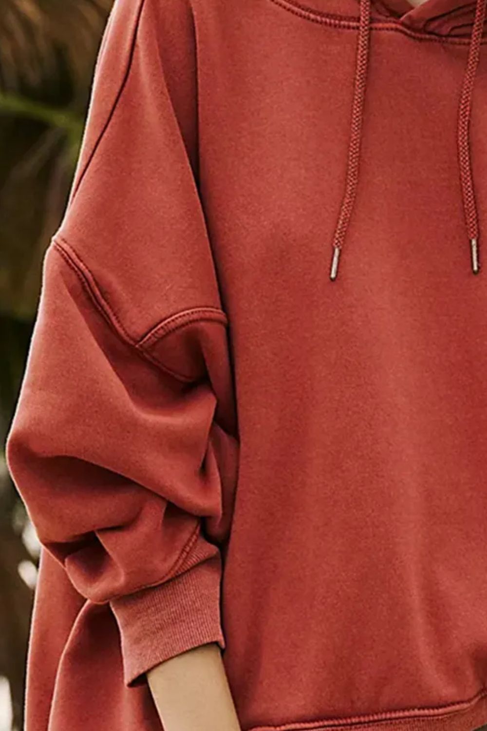 Drawstring Dropped Shoulder Long Sleeve Hoodie-Bella Boutique Collective