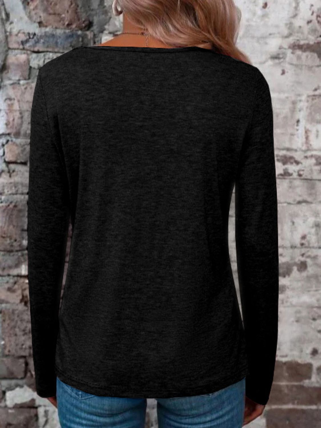 Crisscross V-Neck Long Sleeve T-Shirt-Bella Boutique Collective