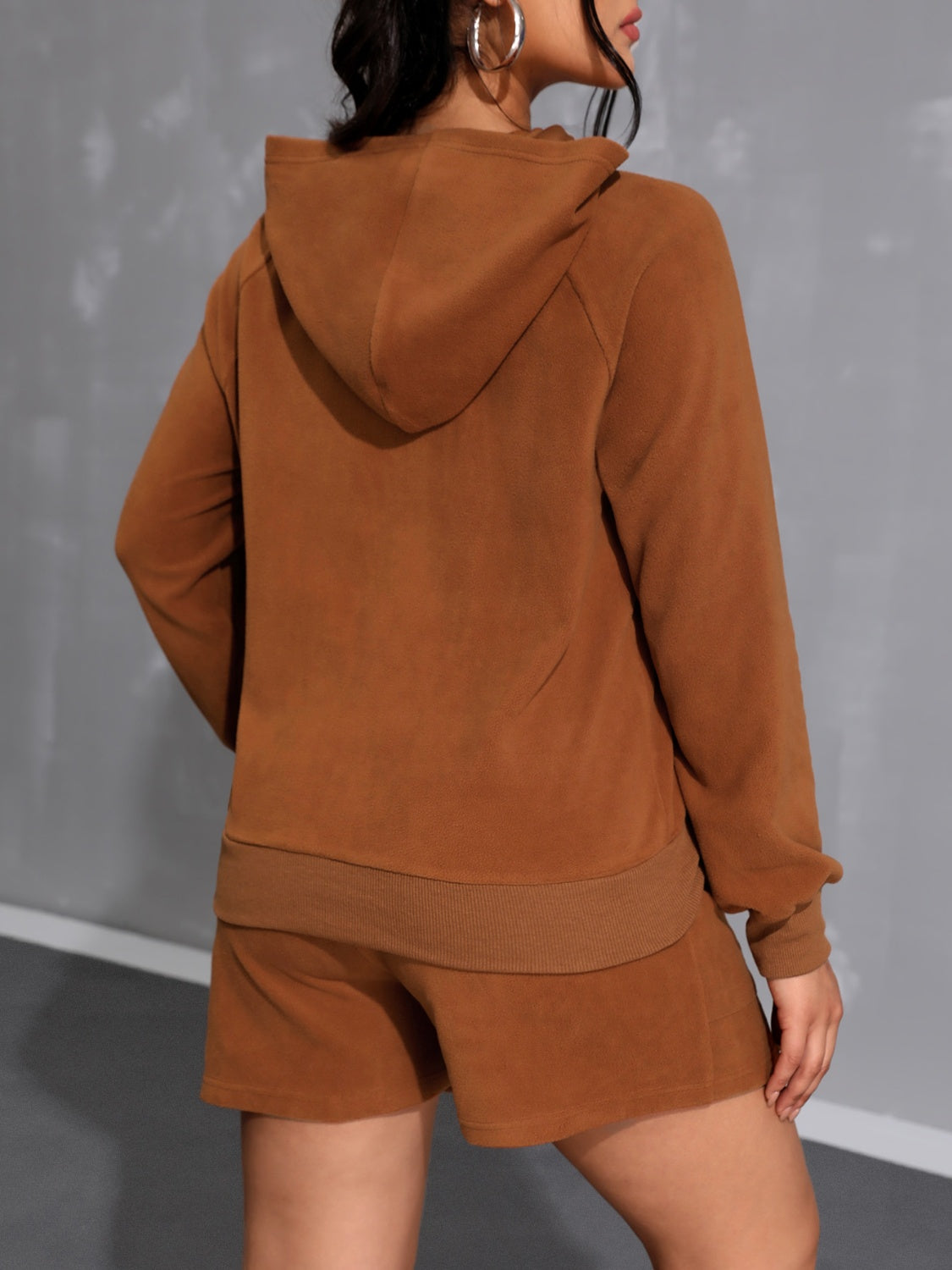 Long Sleeve Hoodie and Pocketed Shorts Set-Bella Boutique Collective