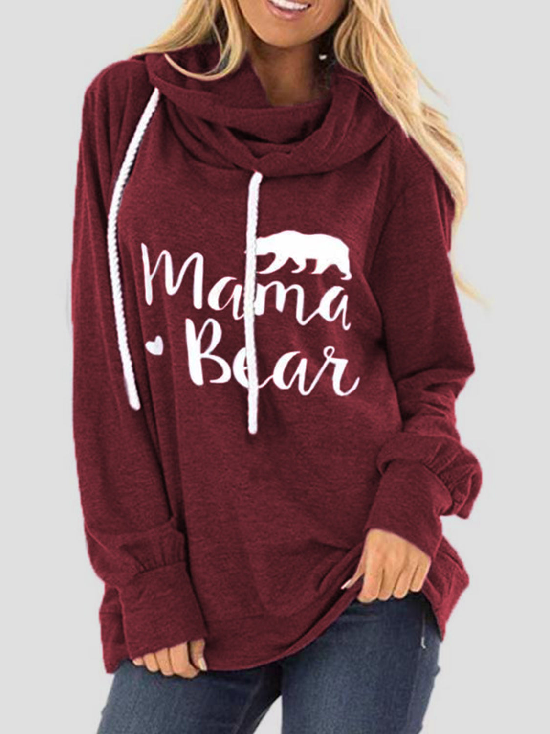Drawstring Letter Graphic Long Sleeve Hoodie-Bella Boutique Collective