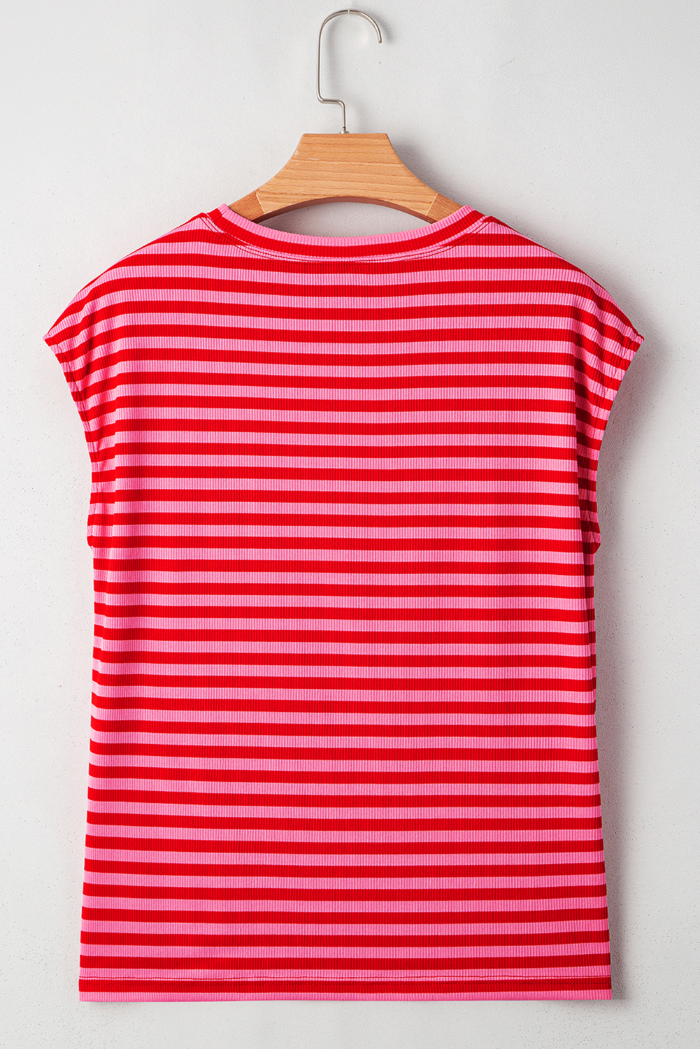 Red Stripe MAMA Graphic Cap Sleeve T Shirt-Bella Boutique Collective
