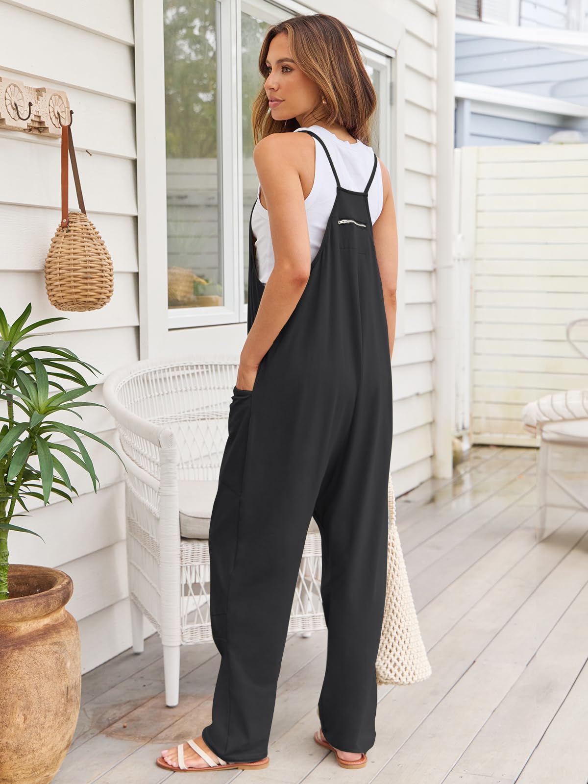 V-Neck Spaghetti Strap Jumpsuit-Bella Boutique Collective